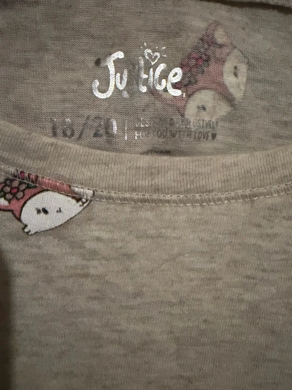 Beige Fox Print Long-Sleeve KidsTop